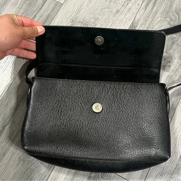 GUCCI Shoulder Bag Leather Black 001 1998 1766 Authentic - Picture 8 of 11